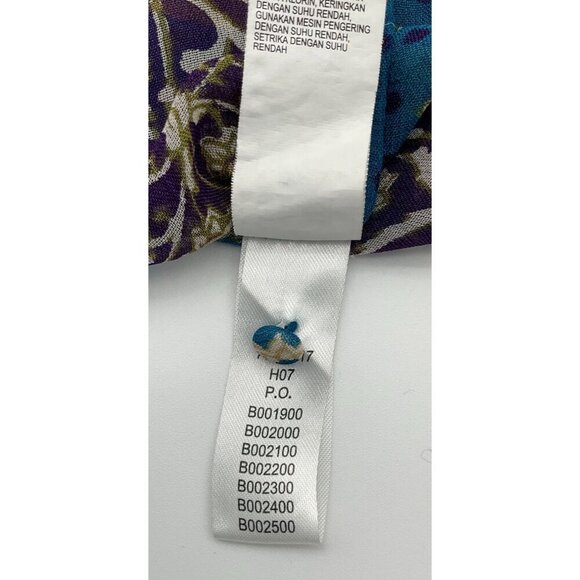 Lucky Brand Savannah Boho Chic Floral Tunic Top Button Details Elastic Waist Med - Picture 14 of 15